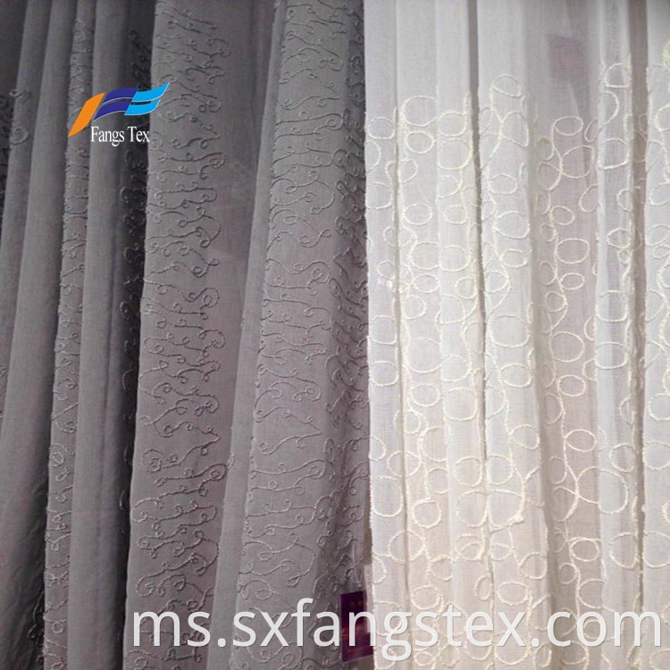 Voile Embroidery 100% Polyester Sound Proof Curtain 5